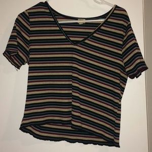 True Craft Rib Knit Striped Shirt